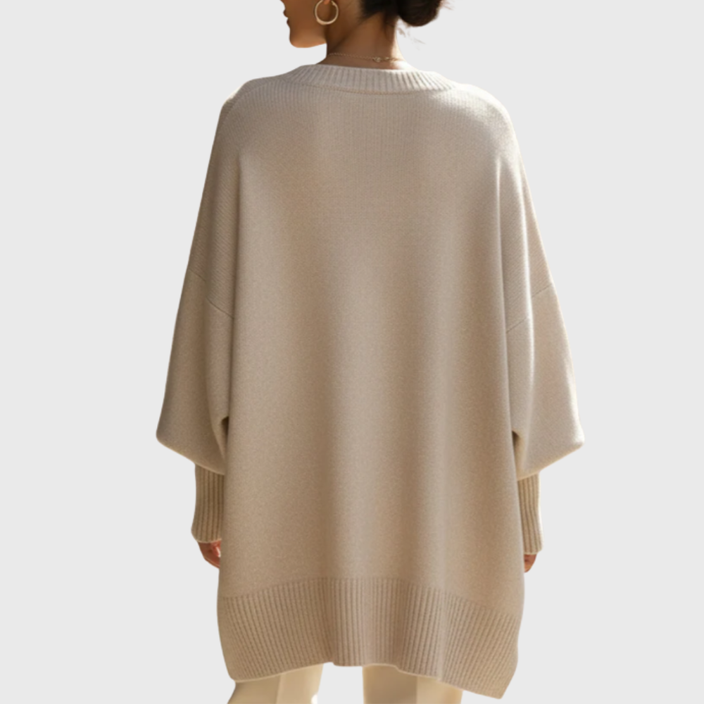 Women's wide-sleeve knit sweater