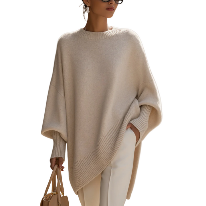 Women's wide-sleeve knit sweater