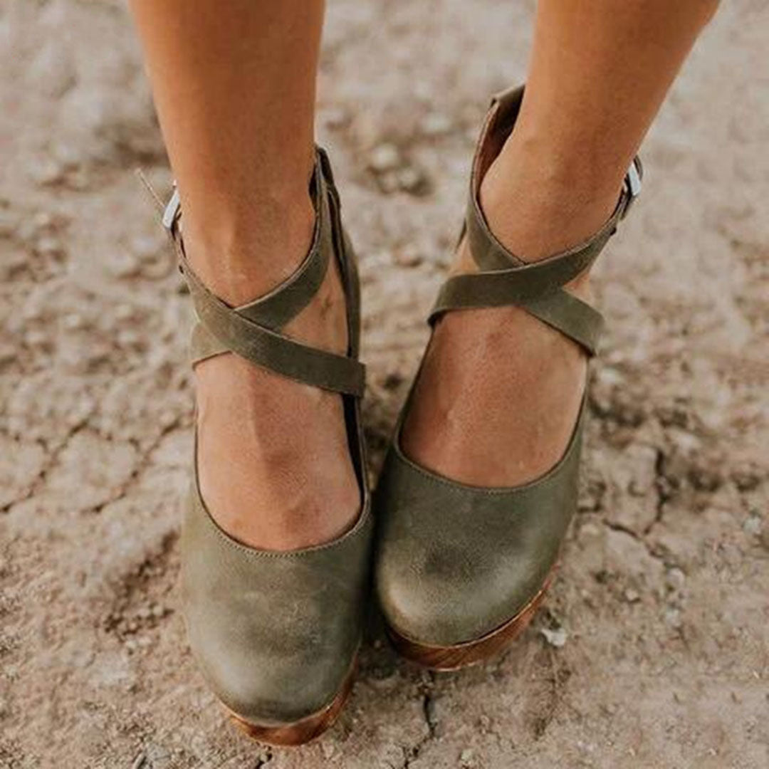 Elegant Closed-Toe Wedge Heels