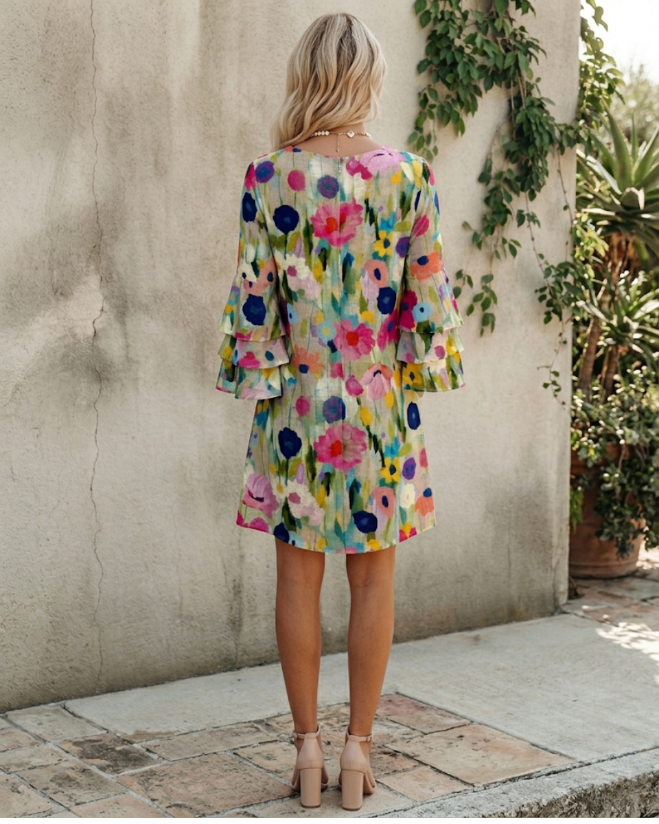 Floral V-Neck Mini Dress