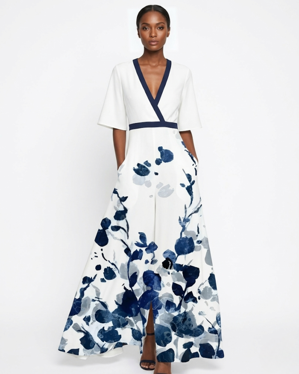 Floral Wrap Maxi Dress with Flowing Silhouette