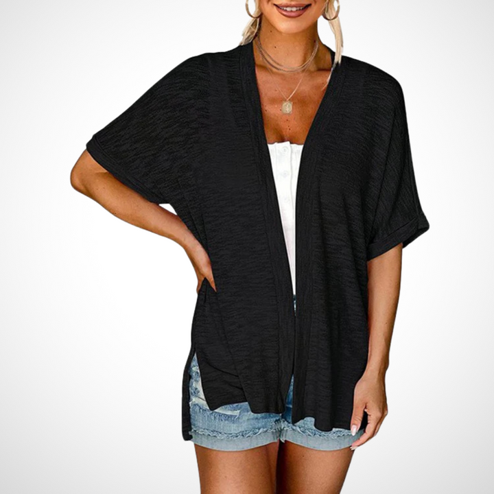 Flowy Short-Sleeve Cardigan