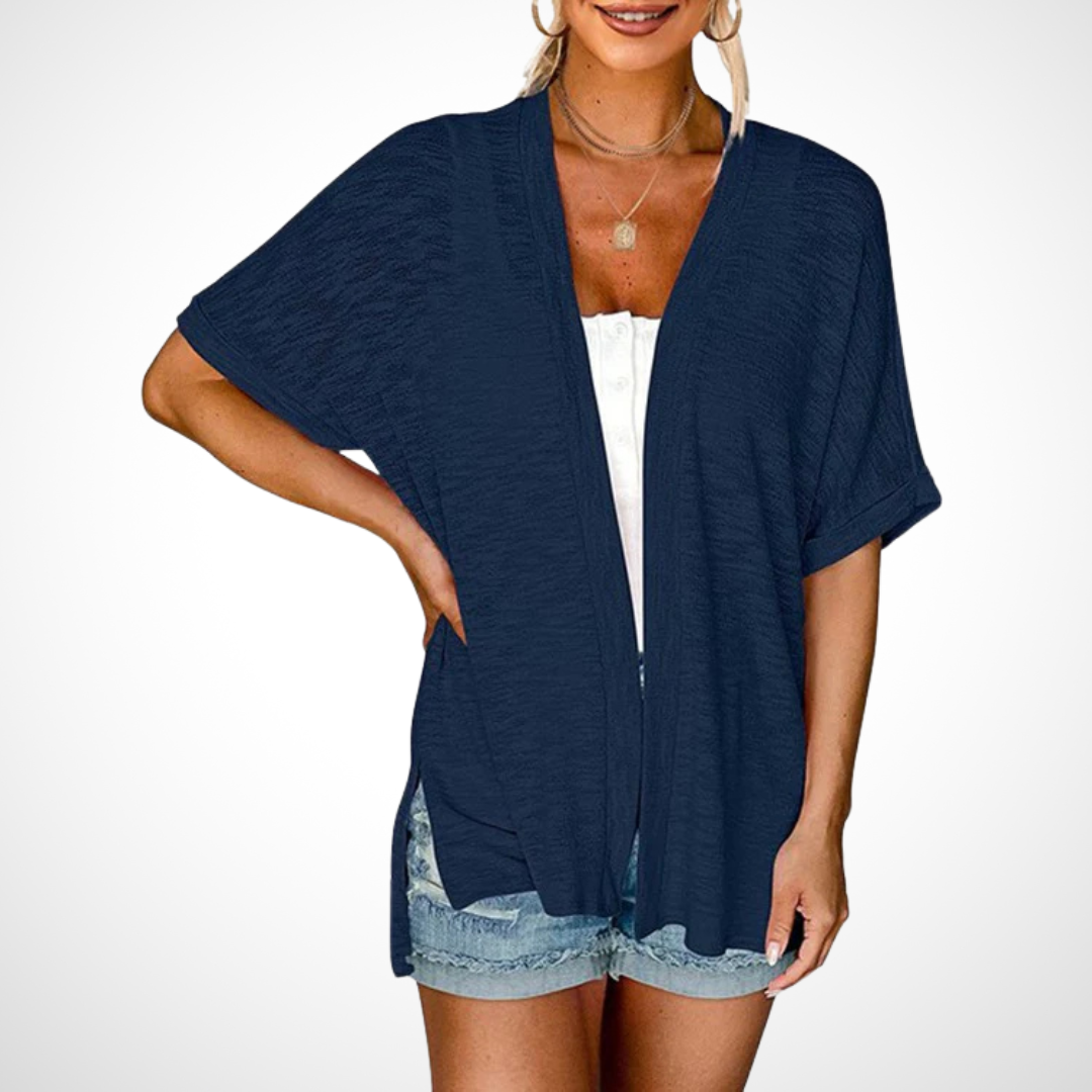 Flowy Short-Sleeve Cardigan