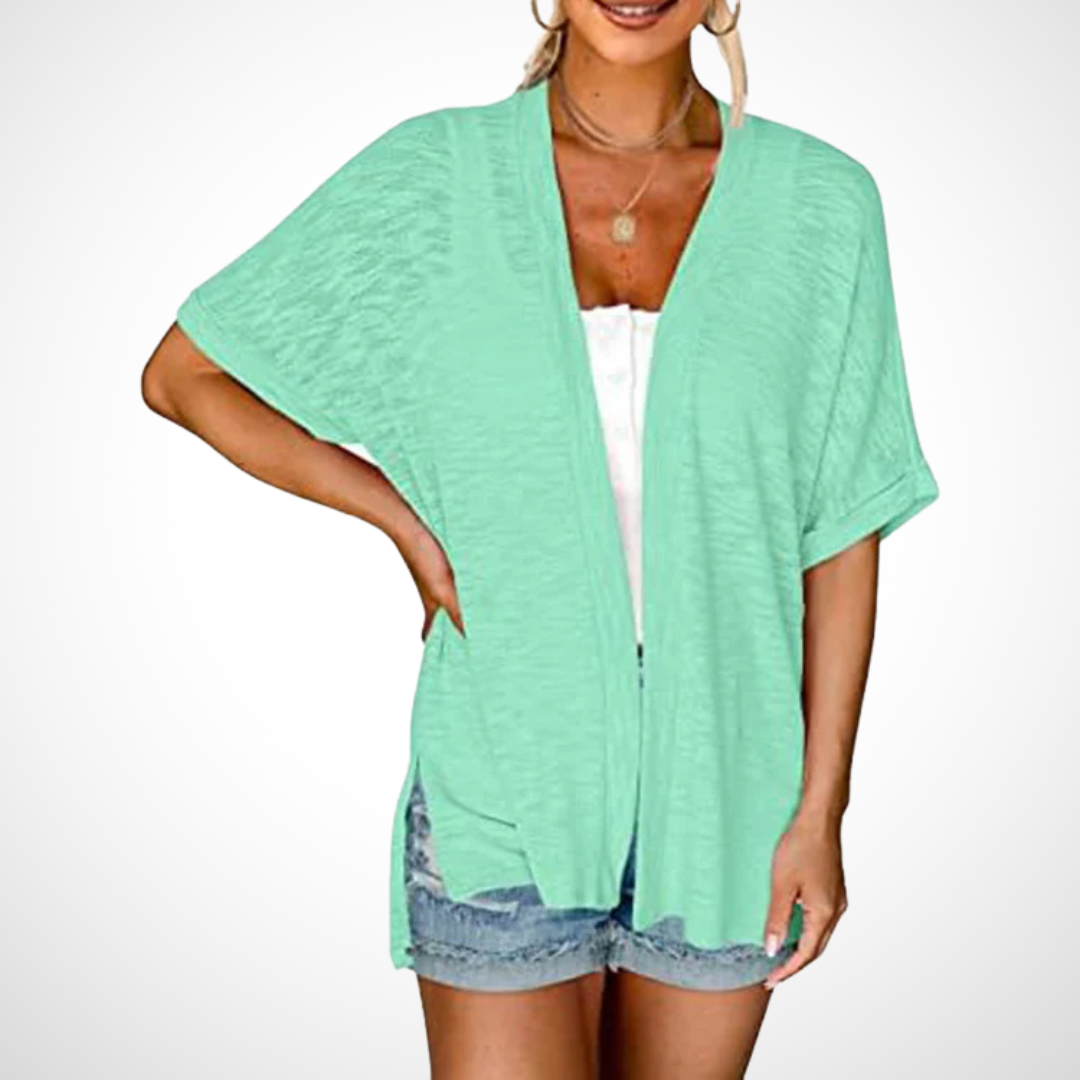 Flowy Short-Sleeve Cardigan