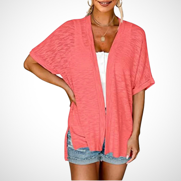 Flowy Short-Sleeve Cardigan