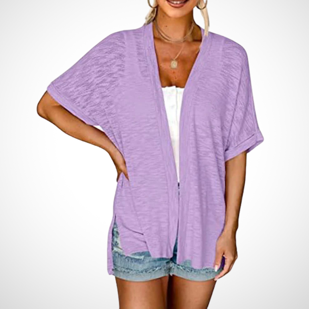 Flowy Short-Sleeve Cardigan