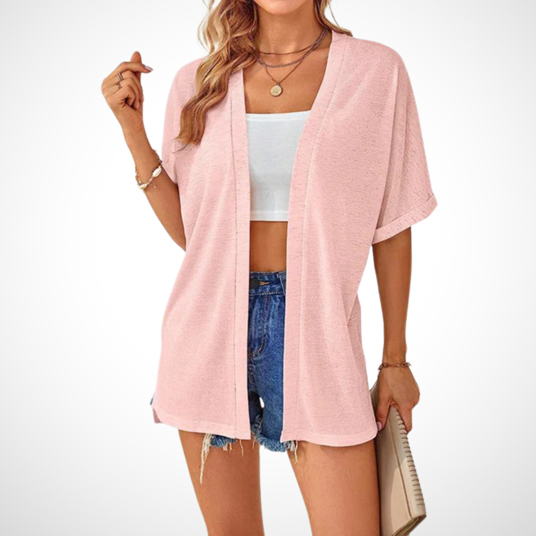 Flowy Short-Sleeve Cardigan