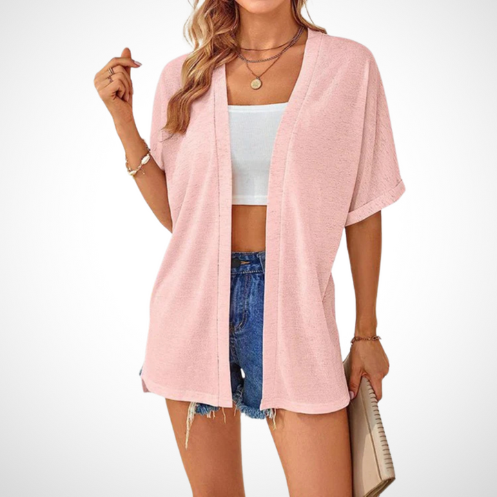 Flowy Short-Sleeve Cardigan