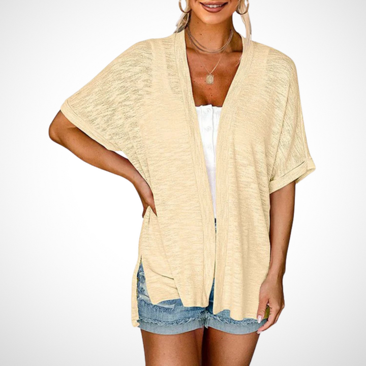 Flowy Short-Sleeve Cardigan