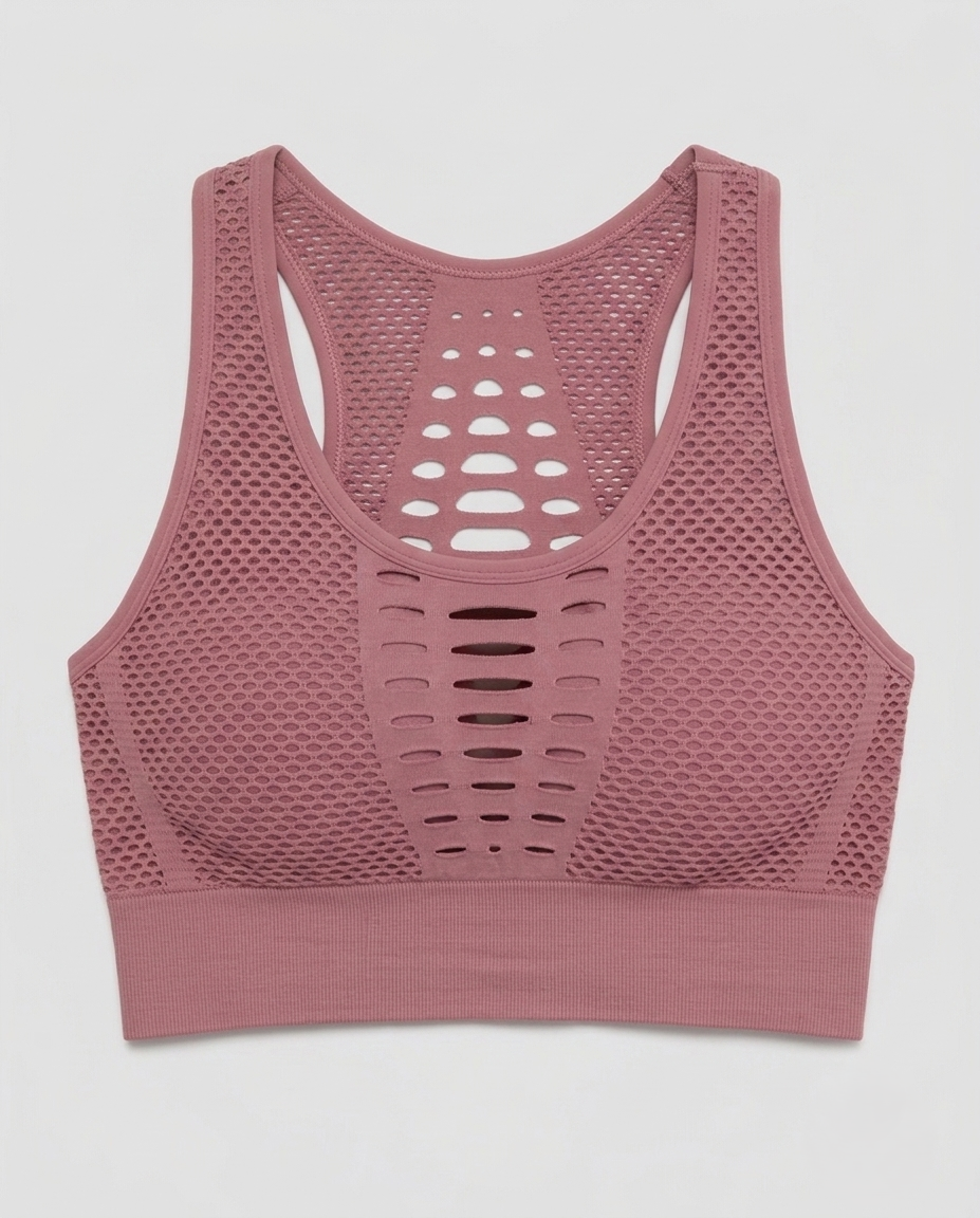 Women's breathable seamless sports bra in pink