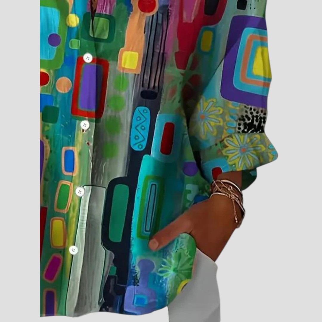 Geometric Print Blouse