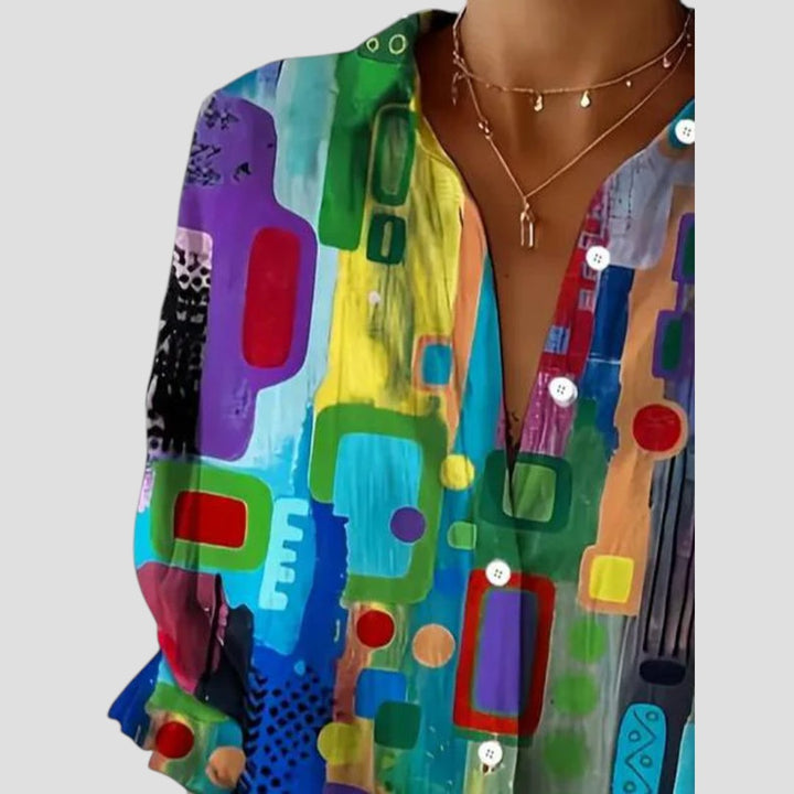 Geometric Print Blouse