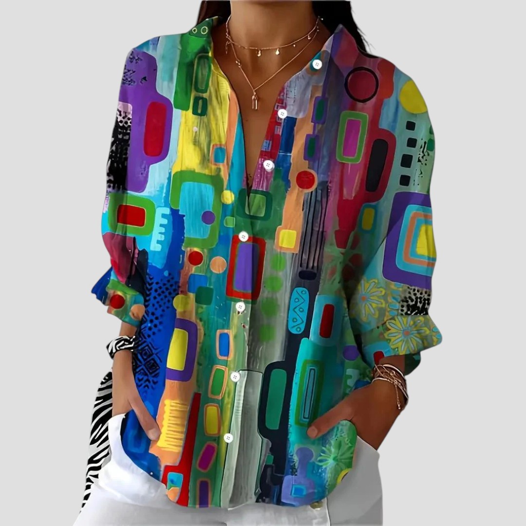 Geometric Print Blouse
