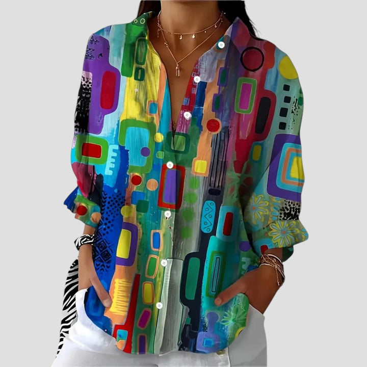 Geometric Print Blouse