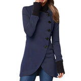 Women's Asymmetric Hem Stand Collar Jacket