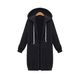 Women's Longline Zip-Up Sweatshirt with Pockets for Fall