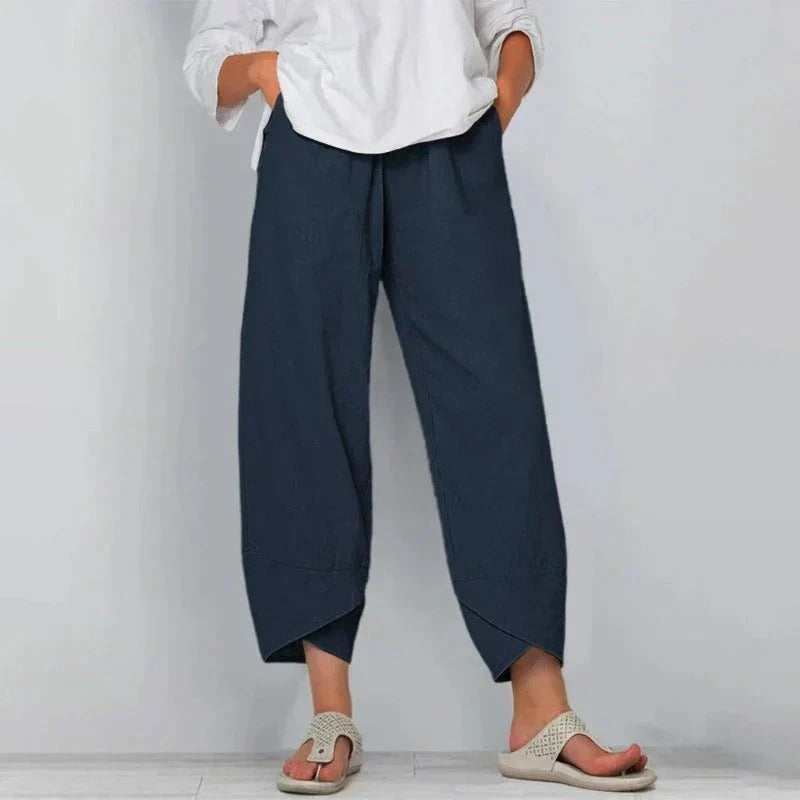 Chic Summer Pants - Navy Blue