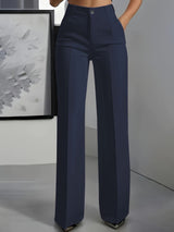 Women's High Waisted Wide Leg Fall Trousers with Pockets