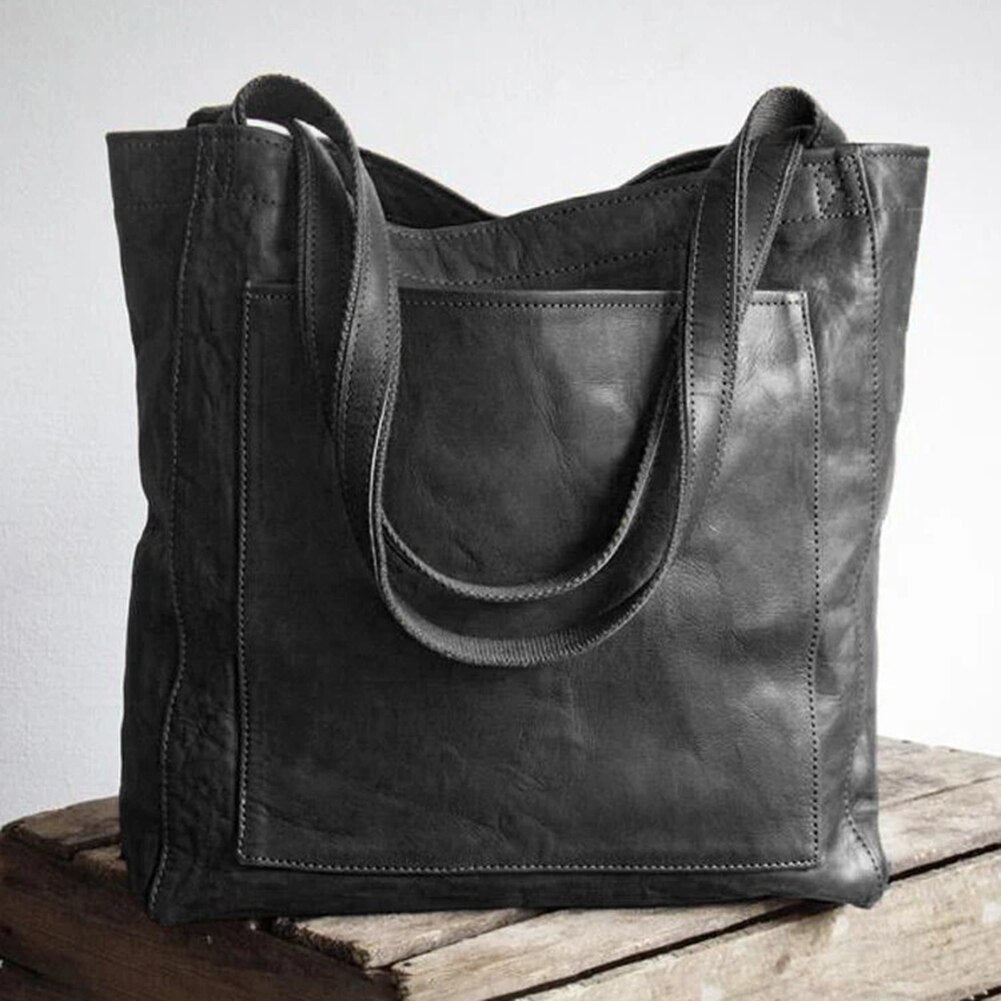 Slouchy vintage shoulder bag black