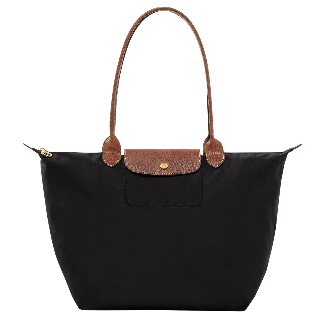 Large foldable canvas tote bag black