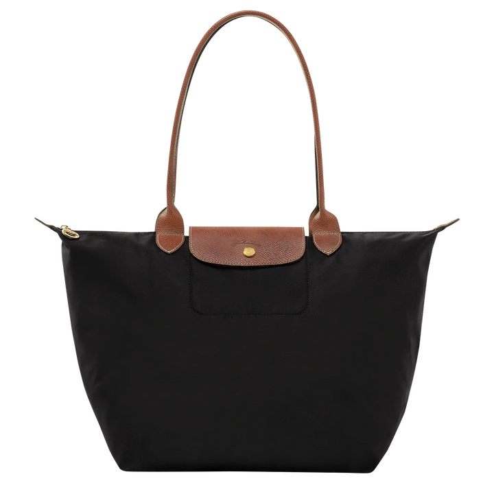 Large foldable canvas tote bag black