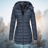 Women's Fitted Waist Puffer Coat for Winter
