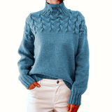 Women's Fine Knit Turtleneck Sweater for Fall Layering