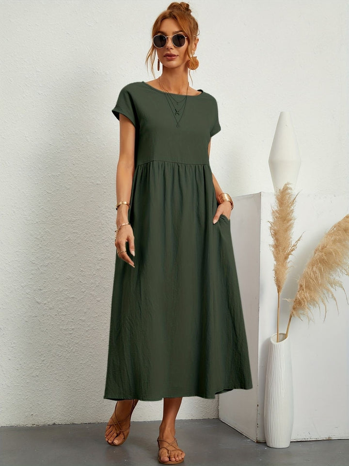 Lightweight summer dress in olive green