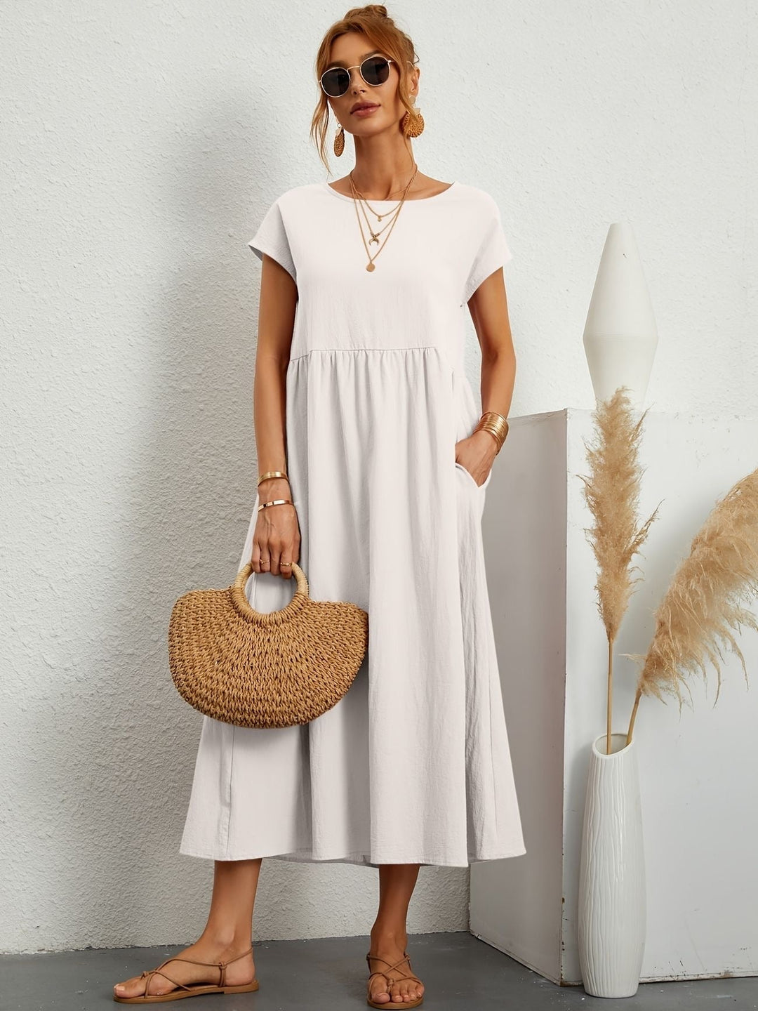 Lightweight summer dress in white