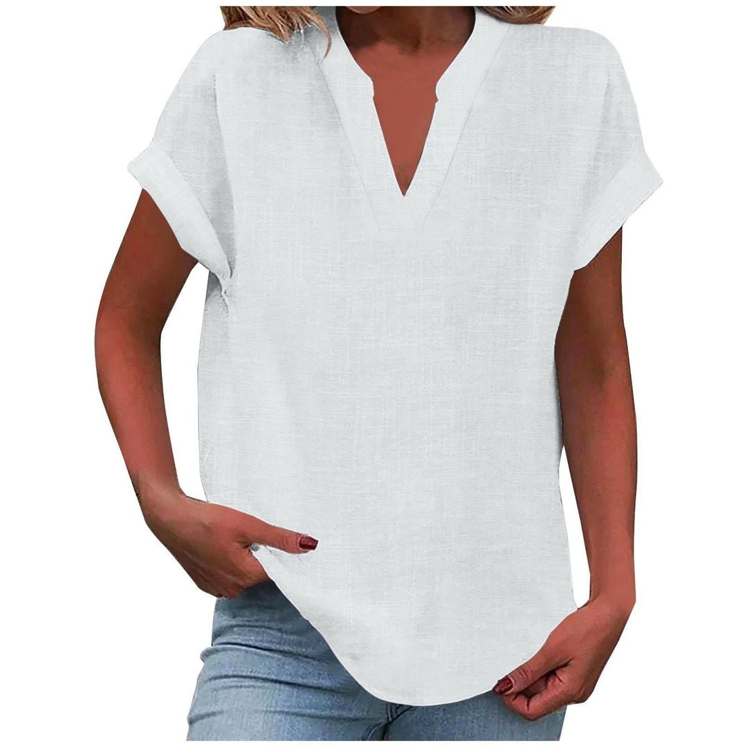 Relaxed V-Neck Blouse - White