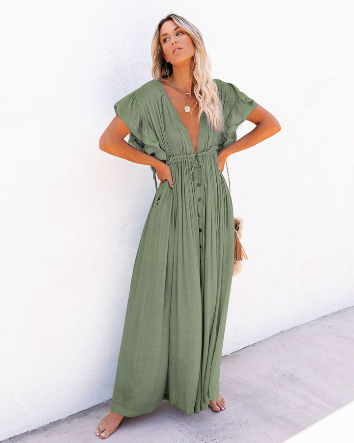 Boho Wrap Beach Cover-Up - Light Green
