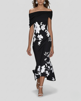 Off-Shoulder Floral Midi Dress