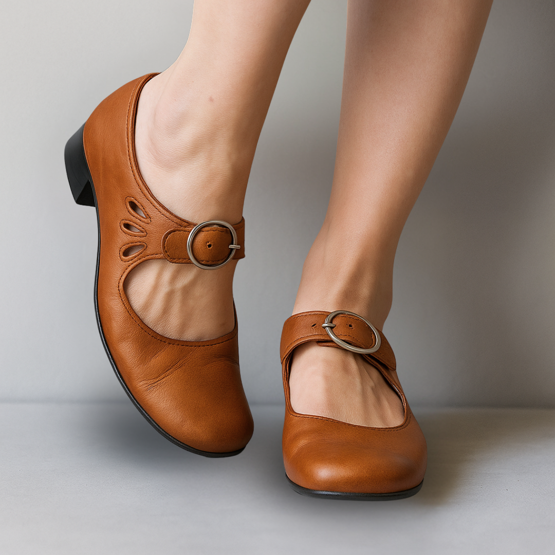 Orthopedic Vegan Leather Buckle Sandals