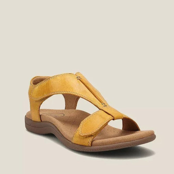 Orthopedic Vegan Leather T-Strap Sandals