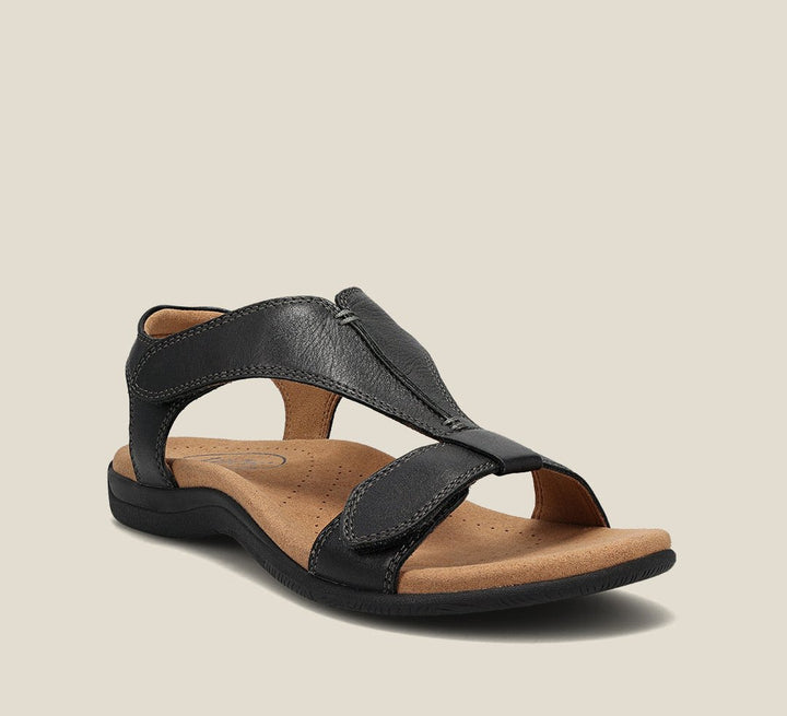 Orthopedic Vegan Leather T-Strap Sandals