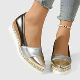 Women's Metallic Colourblock Espadrille Platform Loafer