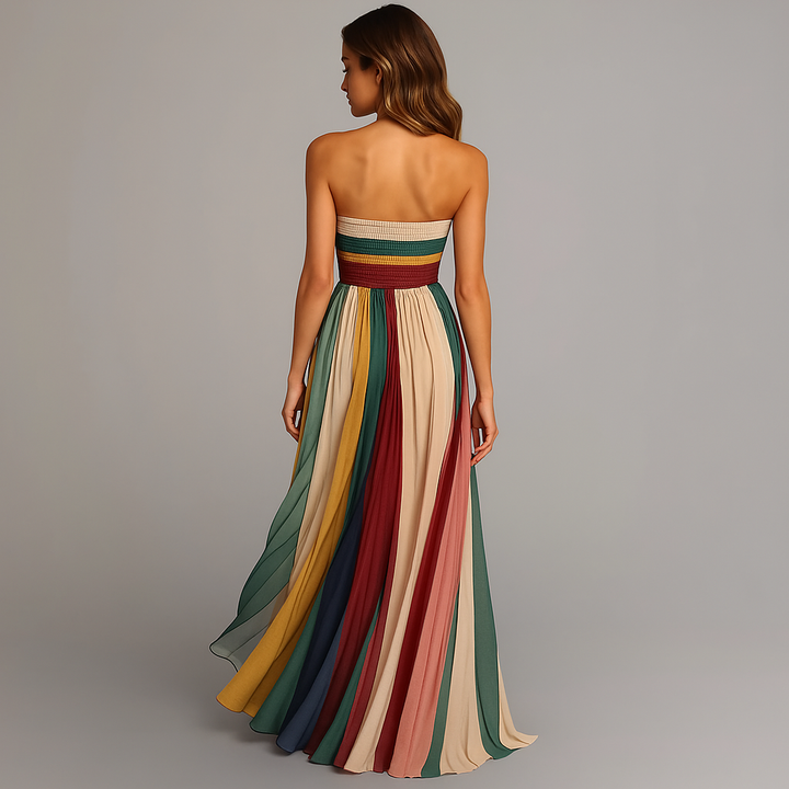 Pleated Glam Maxi Party Dress