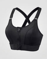 Women's Front Zip Sports Bra with Full Cup Support