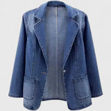 Women's Denim Blue Straight Cut Jacket