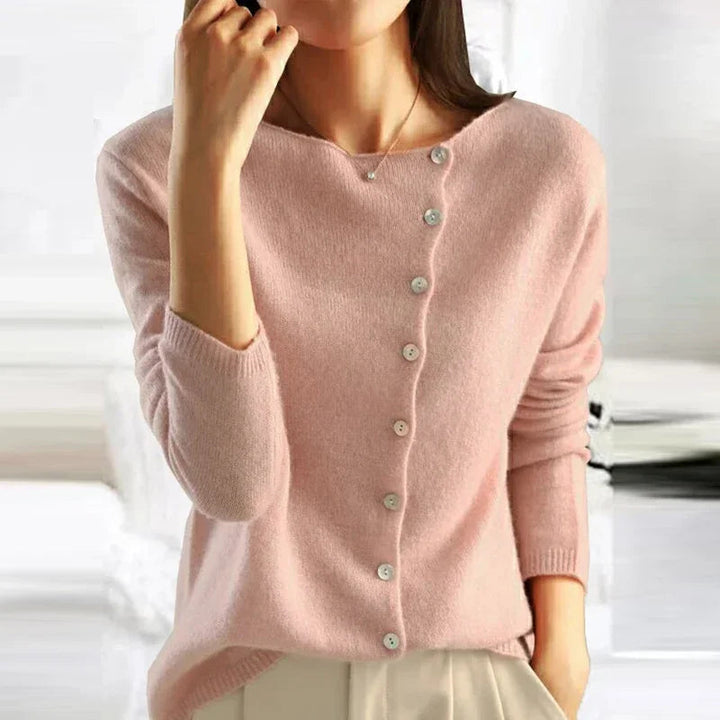 Women's button-detail soft knit sweater, colorway