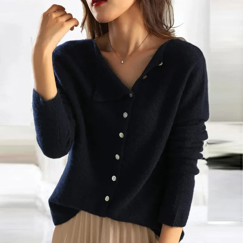 Women's button-detail soft knit sweater, colorway