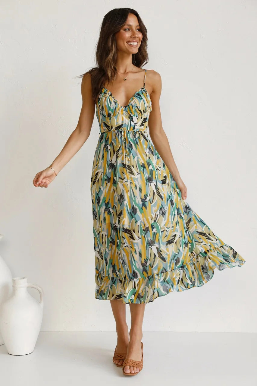Elegant Tropical Summer Dress