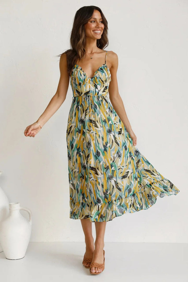 Elegant Tropical Summer Dress