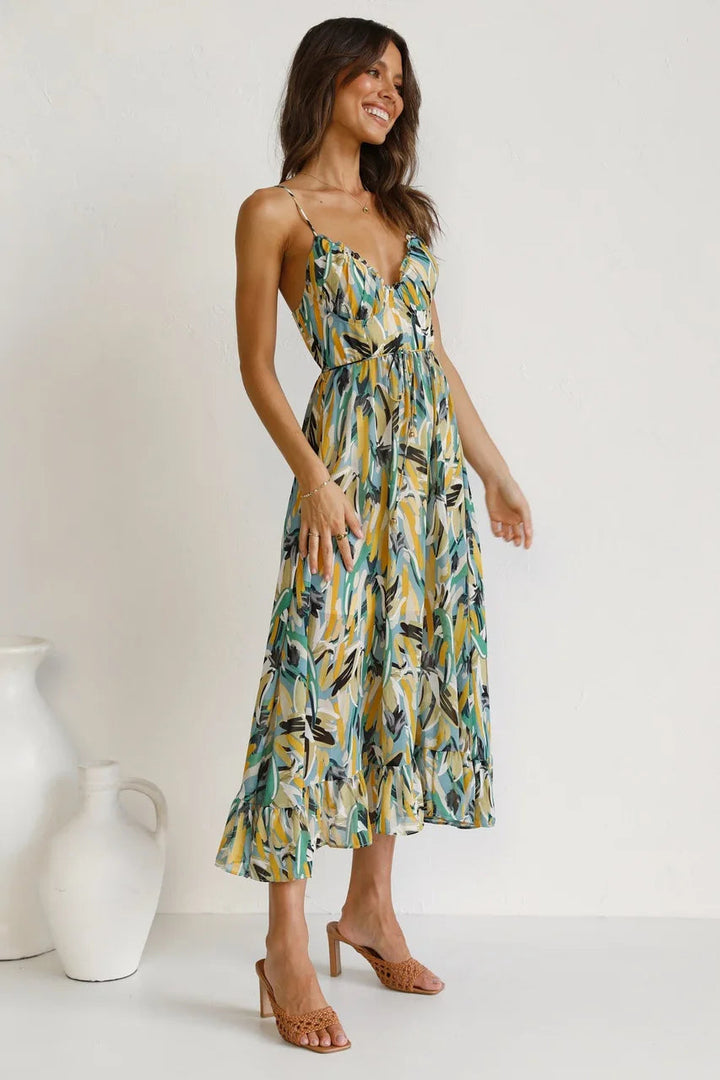 Elegant Tropical Summer Dress