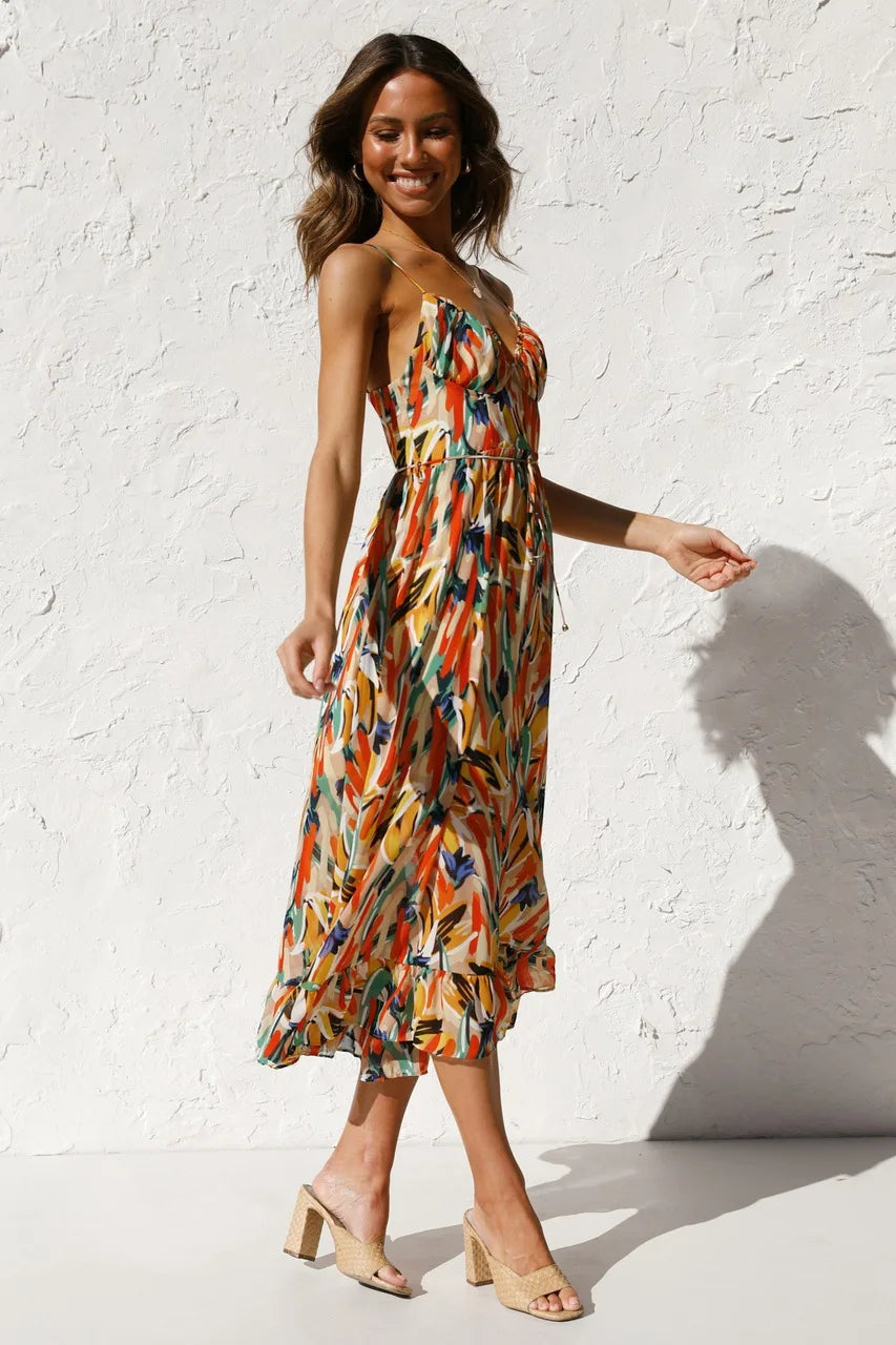 Elegant Tropical Summer Dress