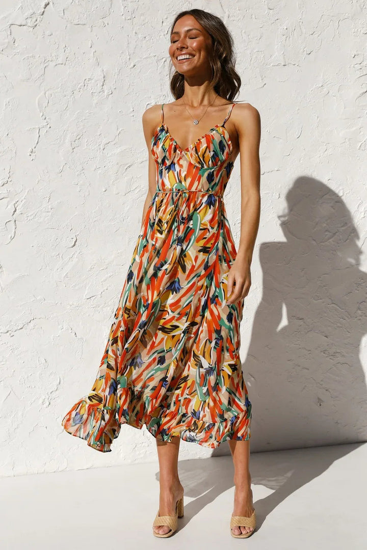 Elegant Tropical Summer Dress