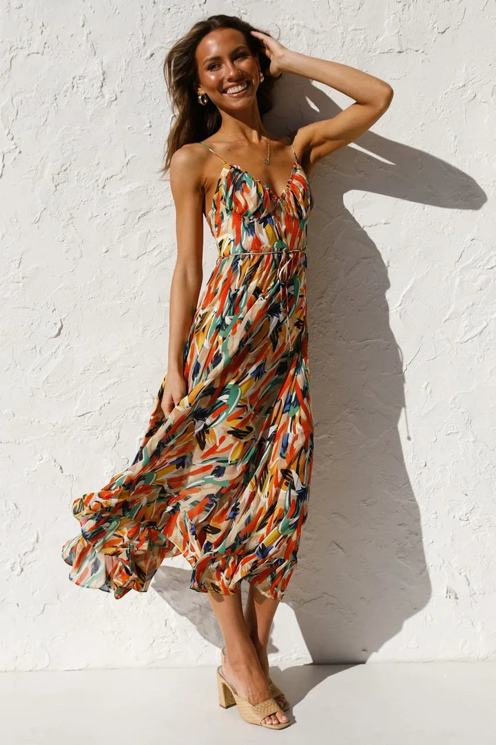 Elegant Tropical Summer Dress