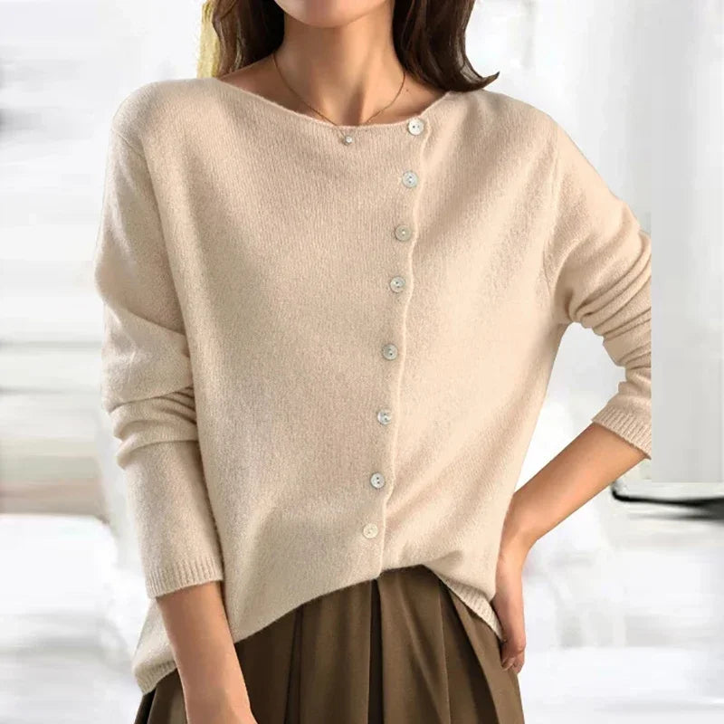 Women's button-detail soft knit sweater, colorway