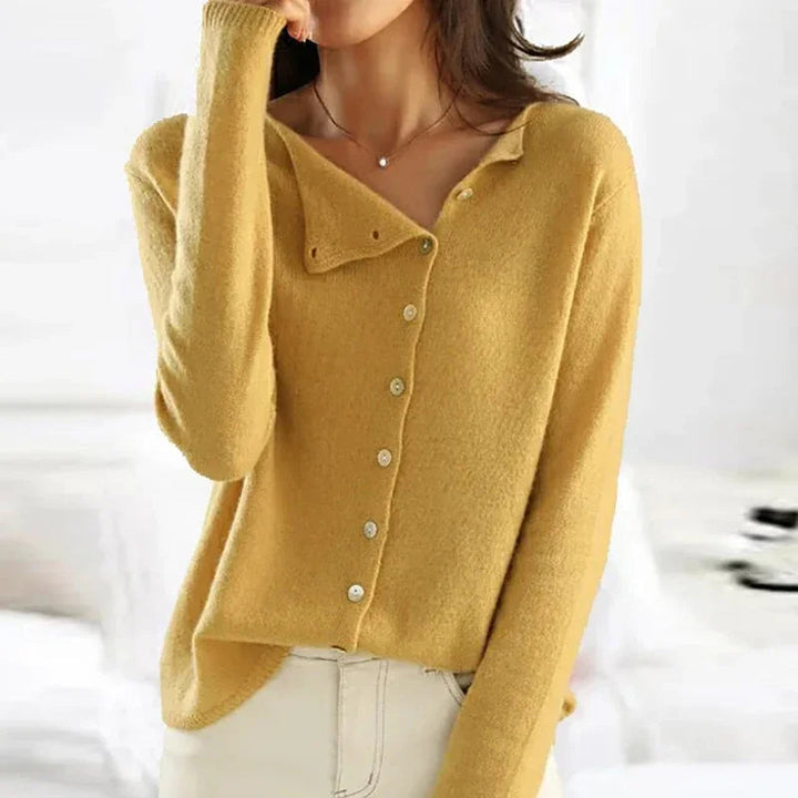 Women's button-detail soft knit sweater, colorway