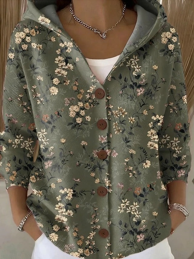 Women's longline open front knit cardigan in dark green
